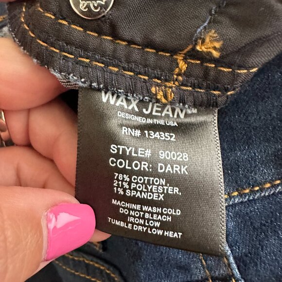 2/$30 NWT Wax Jean Wide Flare Denim Mid-rise Dark Wash 9 #A1604 - Picture 6 of 8